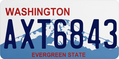 WA license plate AXT6843