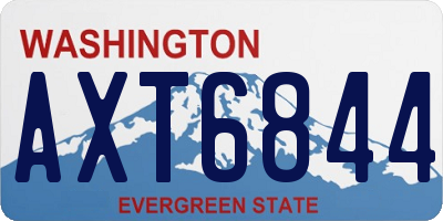WA license plate AXT6844