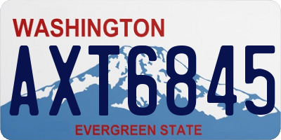 WA license plate AXT6845