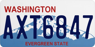 WA license plate AXT6847