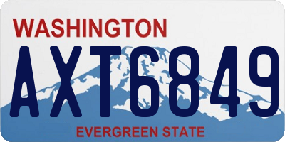 WA license plate AXT6849