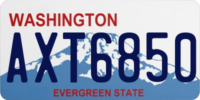 WA license plate AXT6850