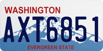 WA license plate AXT6851