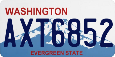 WA license plate AXT6852