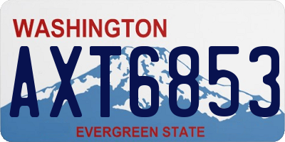 WA license plate AXT6853
