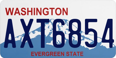WA license plate AXT6854