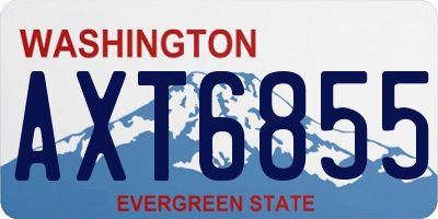 WA license plate AXT6855