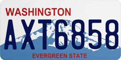 WA license plate AXT6858