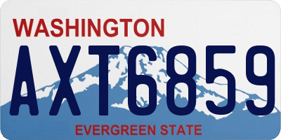 WA license plate AXT6859