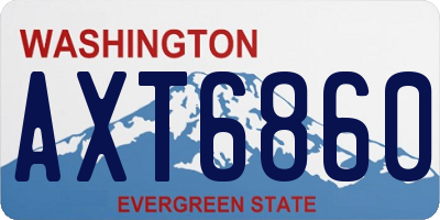 WA license plate AXT6860