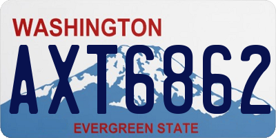 WA license plate AXT6862