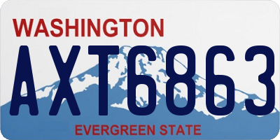 WA license plate AXT6863