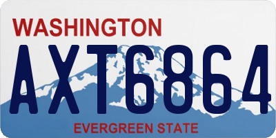 WA license plate AXT6864