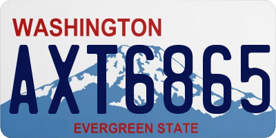 WA license plate AXT6865