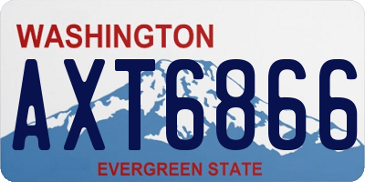 WA license plate AXT6866