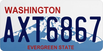 WA license plate AXT6867
