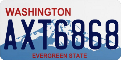 WA license plate AXT6868