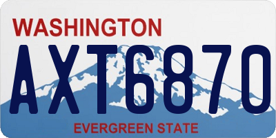 WA license plate AXT6870