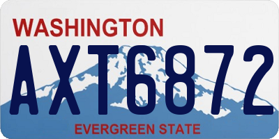 WA license plate AXT6872