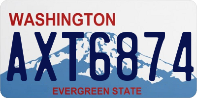WA license plate AXT6874
