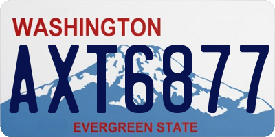 WA license plate AXT6877