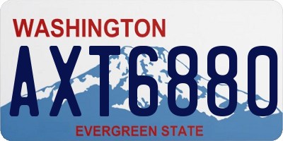 WA license plate AXT6880