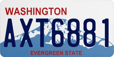 WA license plate AXT6881
