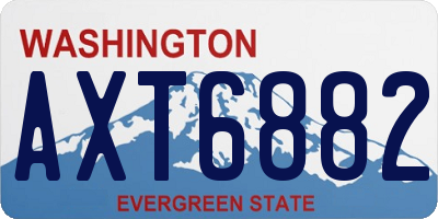 WA license plate AXT6882