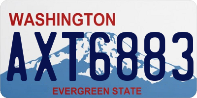 WA license plate AXT6883