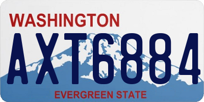 WA license plate AXT6884