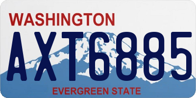 WA license plate AXT6885