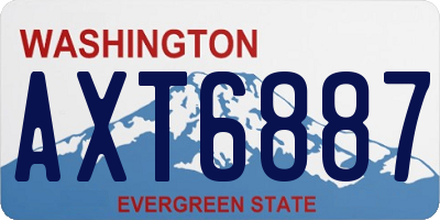 WA license plate AXT6887