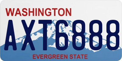 WA license plate AXT6888