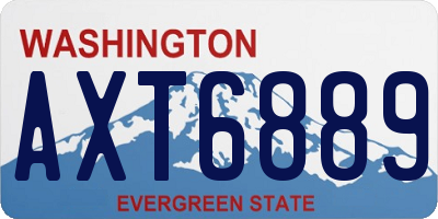 WA license plate AXT6889