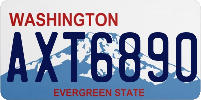 WA license plate AXT6890