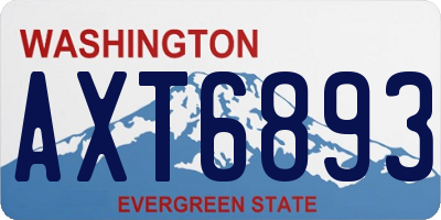 WA license plate AXT6893