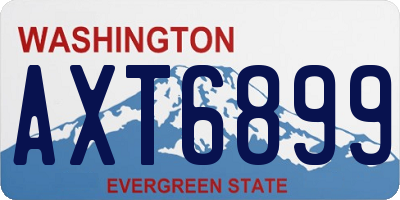 WA license plate AXT6899