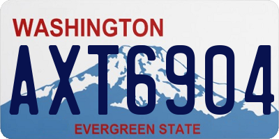 WA license plate AXT6904