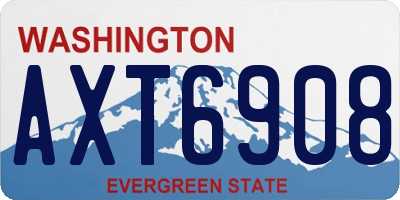 WA license plate AXT6908