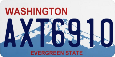 WA license plate AXT6910