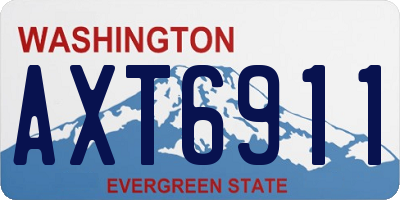 WA license plate AXT6911