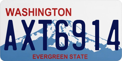 WA license plate AXT6914