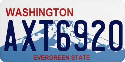 WA license plate AXT6920