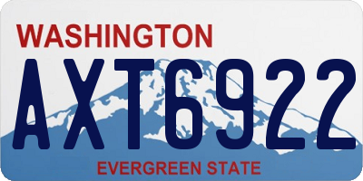 WA license plate AXT6922