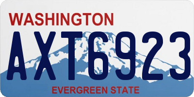 WA license plate AXT6923
