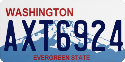 WA license plate AXT6924