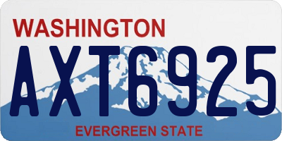 WA license plate AXT6925