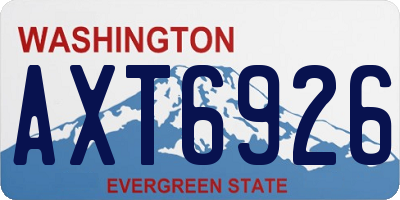 WA license plate AXT6926