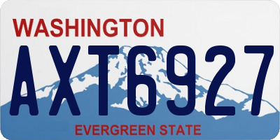WA license plate AXT6927
