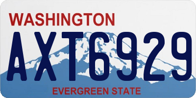 WA license plate AXT6929
